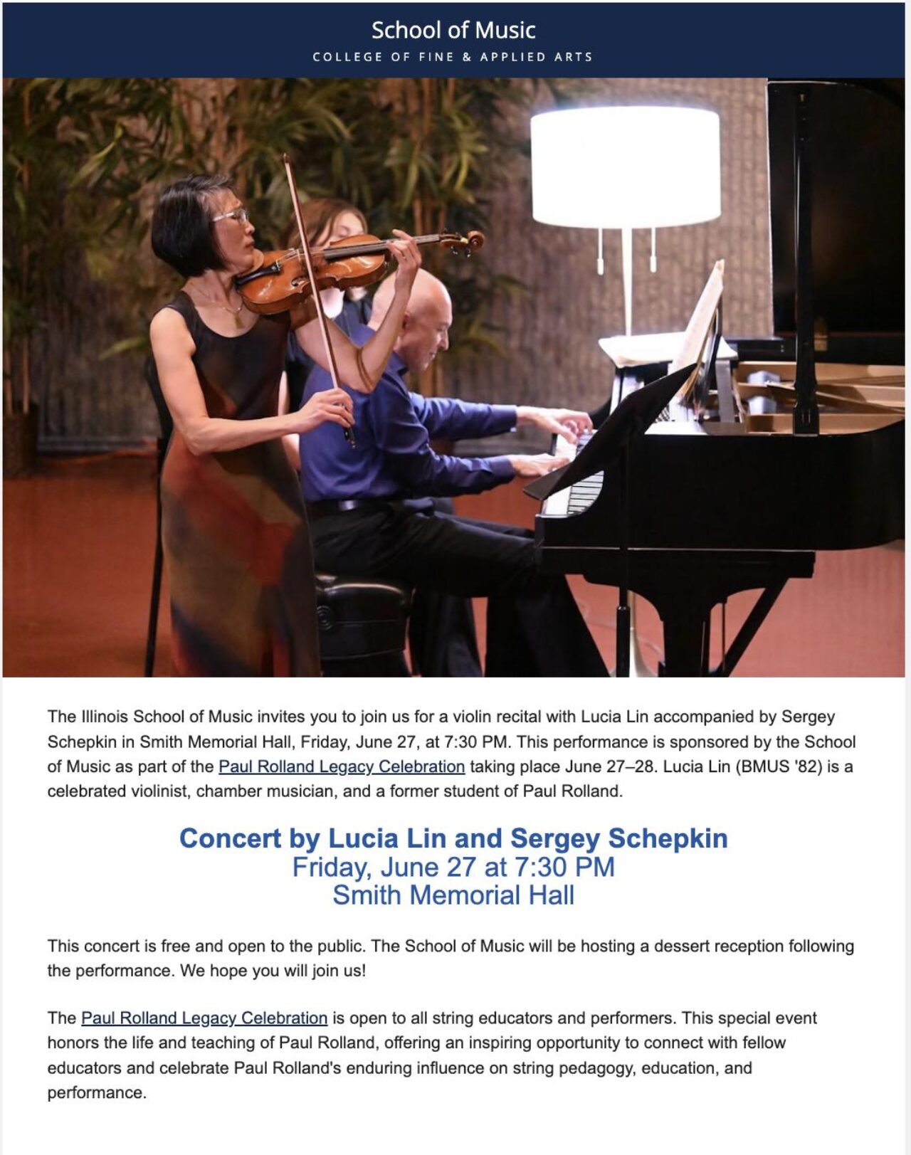 violin and piano in recital